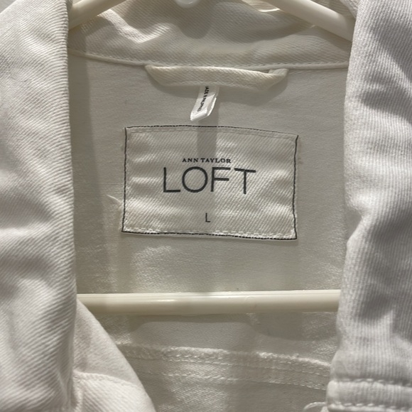 Ann Taylor White Denim Jean Cropped Jacket - Picture 2 of 7